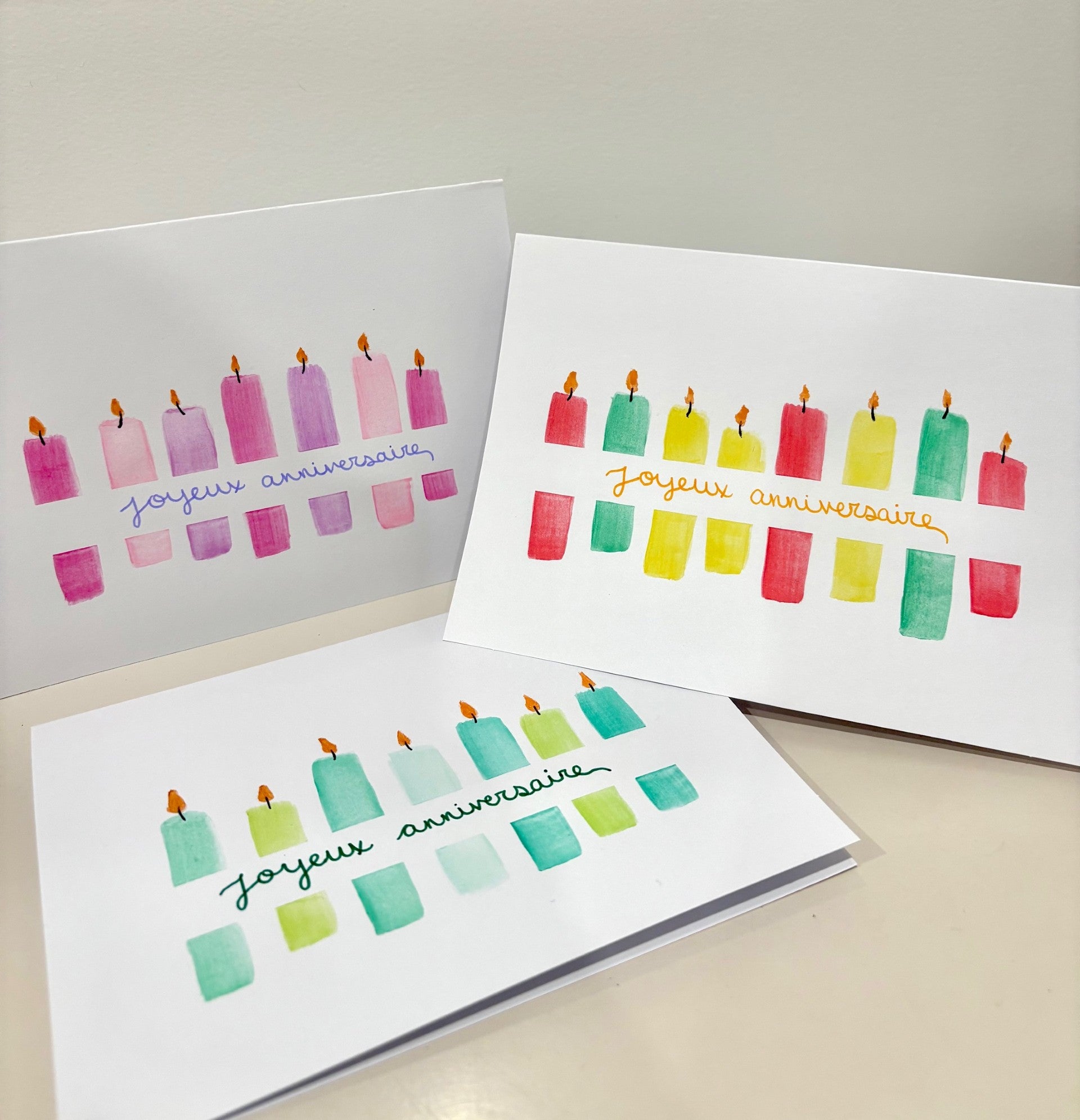 Carte Chandelles d'anniversaire